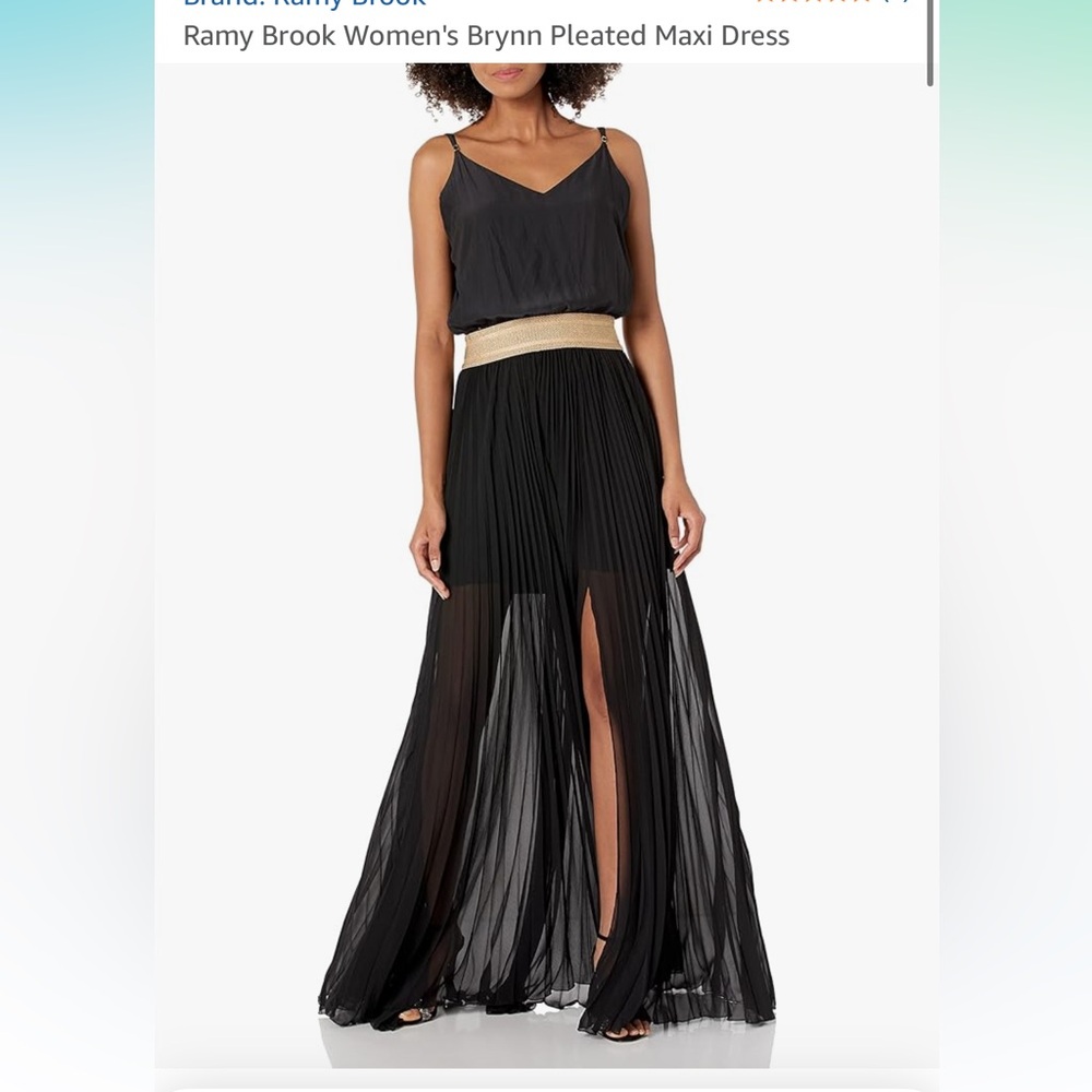 🦋 NWT Ramy Brook Black Pleated Maxi Dress
